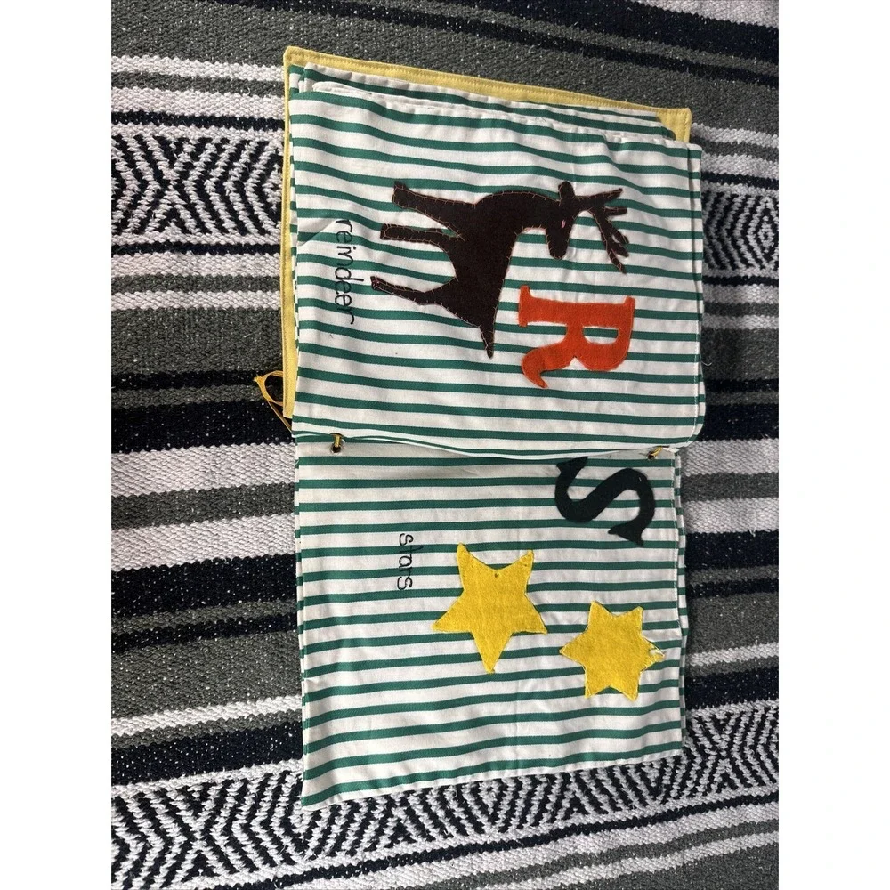 Vintage Gender Neutral‎ Handmade Fabric Quilted Sewn ABC Book for Toddler Child